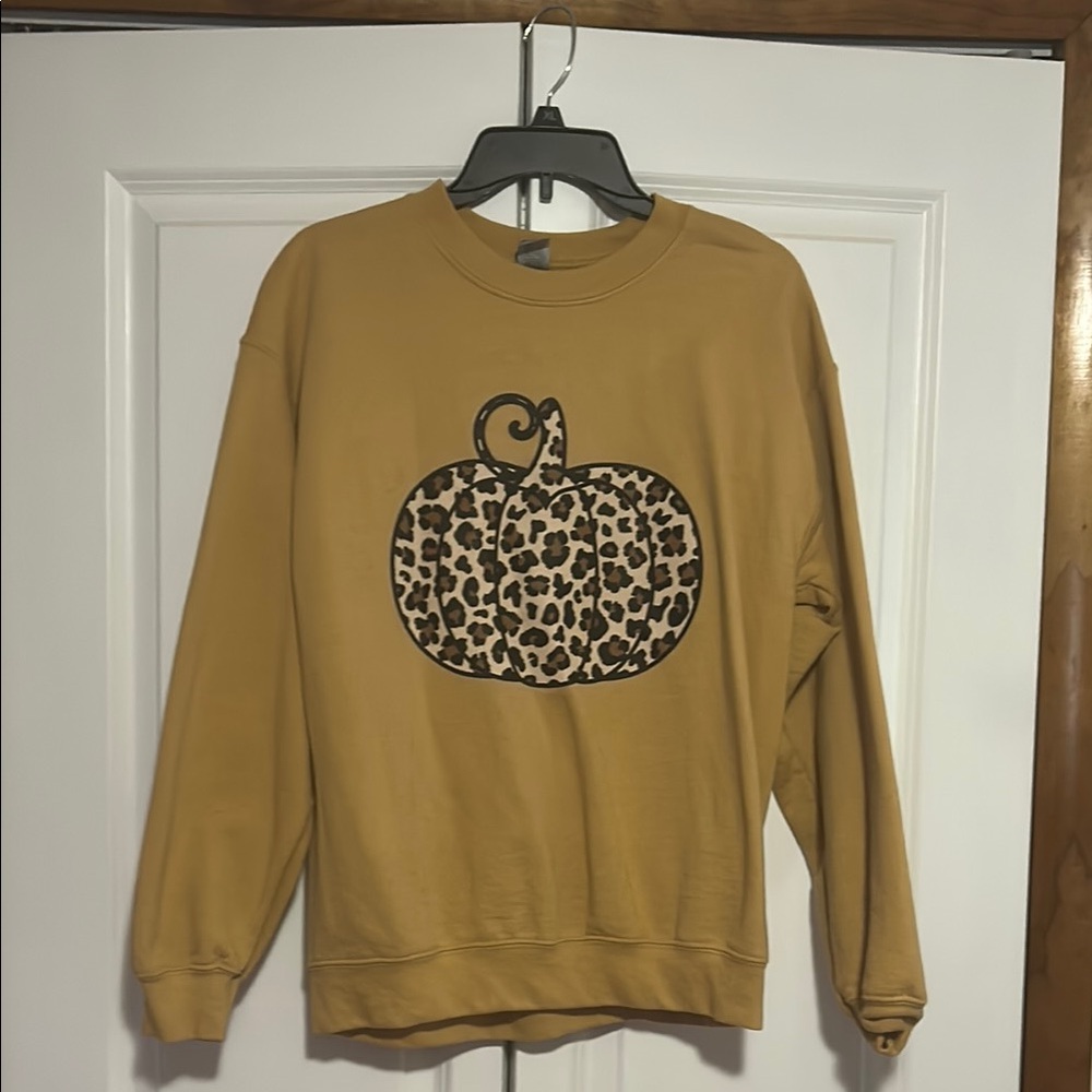 Gildan Tan Crew Neck Sweater with Classic Comfort